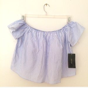 NEW Zara off the shoulder striped top